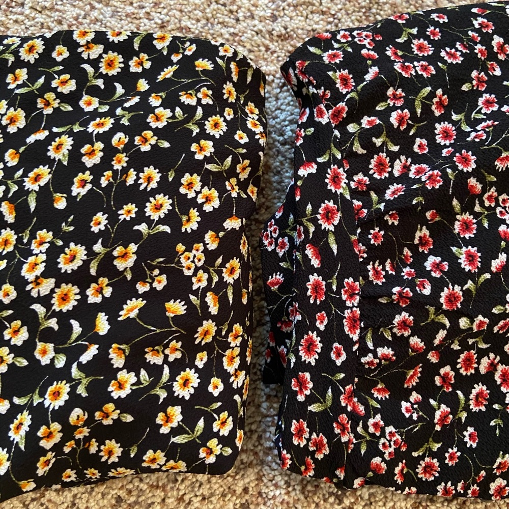 2 Ditsy Floral Purple Snow Dresses Large